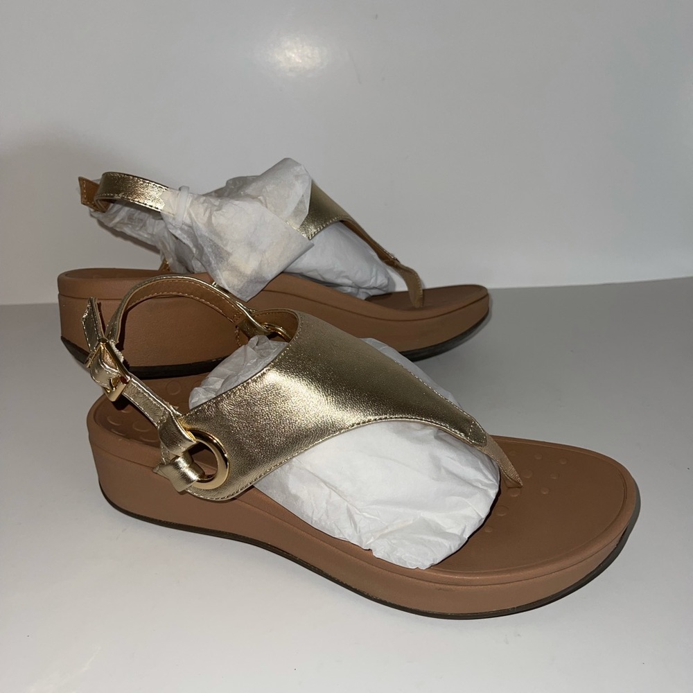 Vionic Pacific Jolie Metallic Sandals Size 8, Gold
